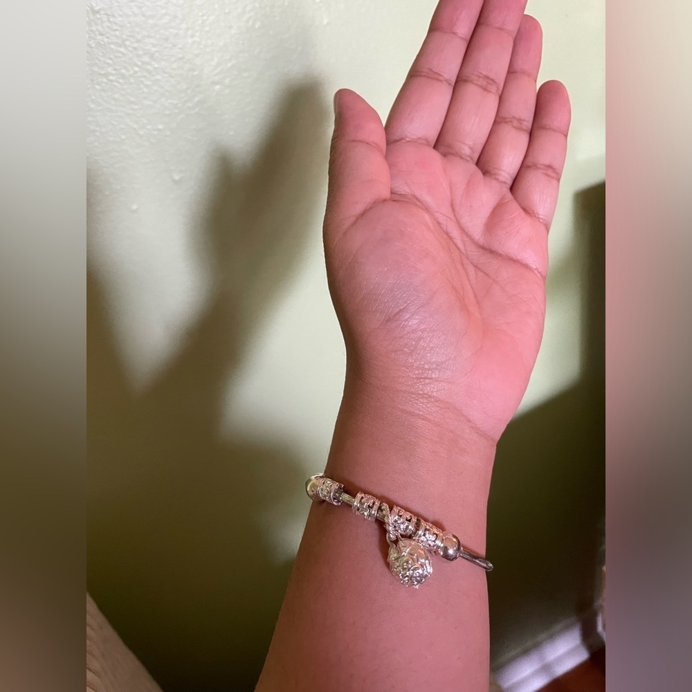 Silver charm bracelet